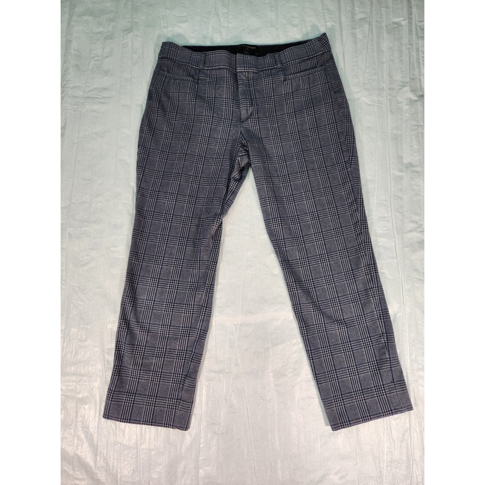 Banana Republic Pants Womens 8 32x26 Sloan Crop Gray Blue Plaid Trouser Soft